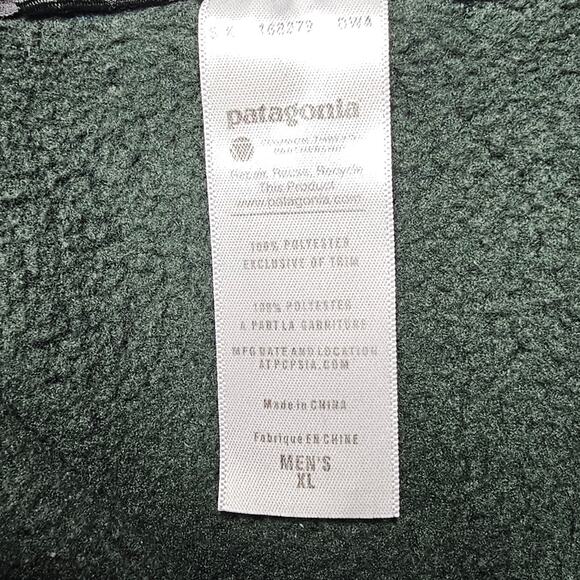 Patagonia Vintage Full-Zip Fleece Jacket with Mock Neck Collar Green Men's XL - Picture 7 of 12